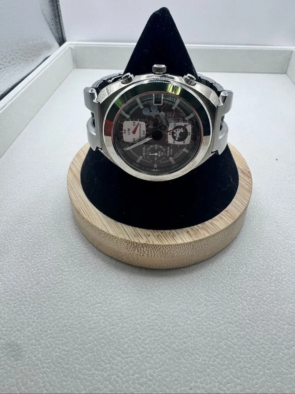 Rare Seiko Alba AKA Disney Mickey Mouse Chronograph Watch V657-6160 Silver OS